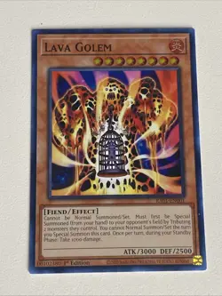 Yugioh - Lava Golem x 3 - 1st Edition Super Rare NM - Free Holo Card - B - Image 4