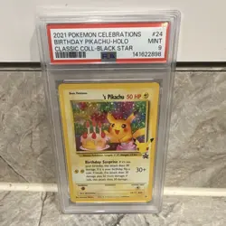 Pokemon TCG Birthday Pikachu #24 Celebrations Classic Collection Holo PSA 9 - Image 1