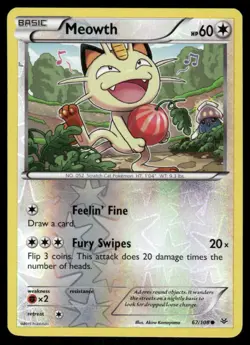 Pokemon Cards Meowth 67/108 Reverse Holo Roaring Skies Common LP *3 - Image 1