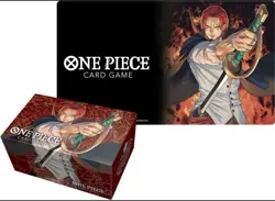 Premium Bandai One Piece TCG Card Game Playmat & Storage Box Set Shanks no promo - Image 1