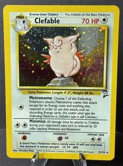 Pokemon TCG: Clefable Base Set 2 WOTC Vintage. - Image 1