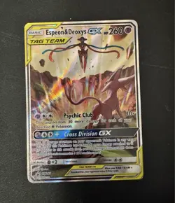 The Pokemon Company Espeon & Deoxys GX TAG TEAM 260 HP SM240 SM Holo Promo - Image 1