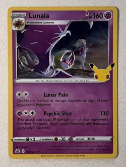 Lunala 015/025/25 - Holofoil Celebrations - Holo Rare Pokemon TCG NM - Image 1