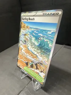 Surfing Beach 114/086 Me04: Chaos Rising Holo Ultra Rare Pokemon Trainer - Image 3