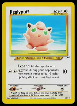 Pokemon Card - Jigglypuff Neo Destiny 44/105 Uncommon - Image 1