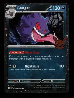 Gengar (Cosmos Holo) 057/091 Holo Rare Trick or Trade BOOster 2024 Pokemon Cards - Image 1