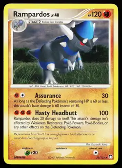 Rampardos 33/123 Regular Rare Mysterious Treasures Pokemon Card - Image 1