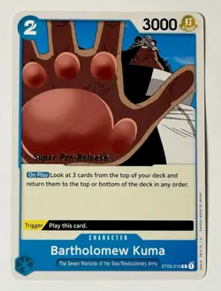 Bartholomew Kuma ST03-010 “Super Pre-Release Stamp” One Piece TCG Card Game - Image 1