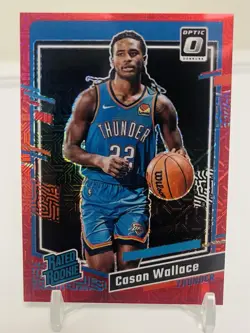 2023 Donruss Optic Cason Wallace Choice Red Prizm /88 (RC, OKC) - Image 1