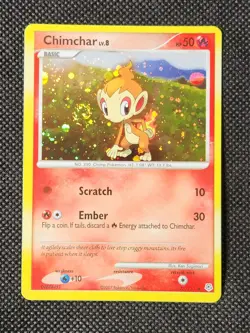 NM Chimchar Cosmos-Holo Swirl B #76 Diamond and Pearl Pokemon TCG - Image 1