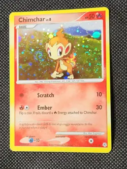 NM Chimchar Cosmos-Holo Swirl B #76 Diamond and Pearl Pokemon TCG - Image 3