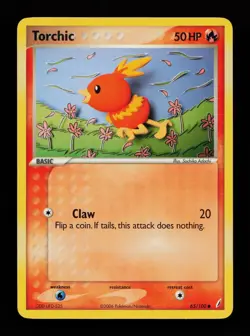Torchic 65/100 Sachiko Adachi Common Crystal Guardians Pokemon Cards - Image 1