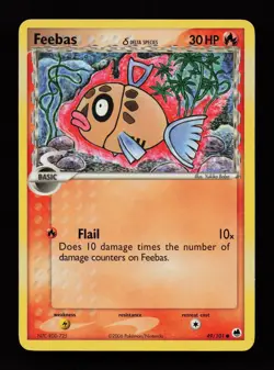 Feebas 49/101 Common Dragon Frontiers Pokemon Cards - Image 1