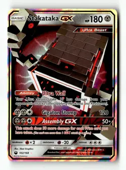 Stakataka GX 102/168 Holo GX Rare Celestial Storm Pokemon Near Mint - Image 1