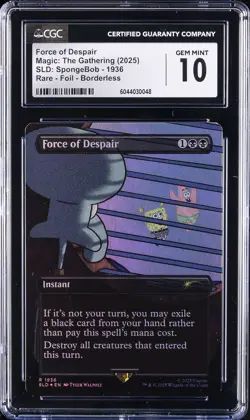 2025 MAGIC: THE GATHERING RARE FOIL BORDERLESS FORCE OF DESPAIR CGC 10 - Image 1