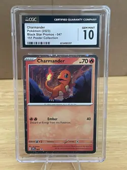 CGC 10 Charmander 047 Scarlet & Violet Promo Cosmos Holo 2023 English - Image 1