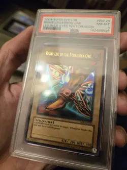 PSA 8 - Right Leg of the Forbidden One - 2002 LOB-120 - Exodia YU GI OH BLUE EYE - Image 2