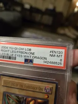 PSA 8 - Right Leg of the Forbidden One - 2002 LOB-120 - Exodia YU GI OH BLUE EYE - Image 4