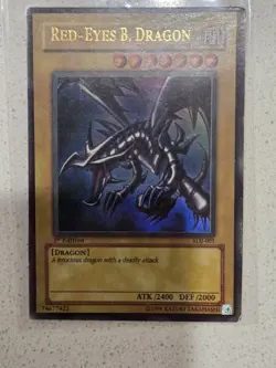 Yugioh - Red Eyes B Dragon SDJ-001 Ultra Rare 1st Edition Original Vintage Black - Image 1