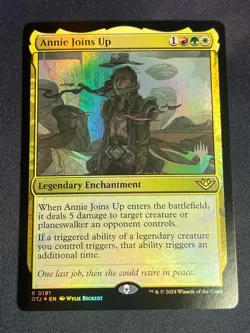MTG 0191 Annie Joins Up FOIL PROMO - Outlaws of Thunder Junction Magic - Image 1