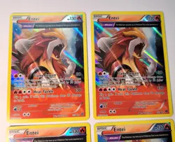 4 x Entei Pokemon Holo Rare XY - Ancient Origins Cards 15/98 Playset - Image 3