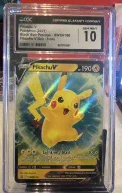 Pikachu V SWSH198 SWSH: Sword & Shield Promo Cards Holo-Gem Mint 10 - Image 1