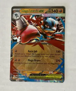Mega Lucario ex 077/132 Prize Pack Series Cards NM - Image 1