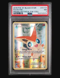 Victini XY117 PSA 7 NM 2016 Pokemon Card NEW CERT Very Clean - Image 1