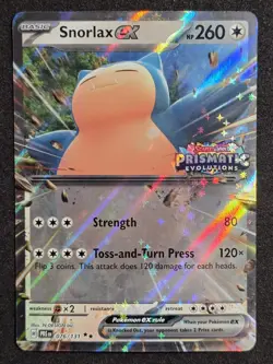 Pokemon Snorlax EX Prismatic Evolutions Stamped Card 076/131 NM 2 - Image 1
