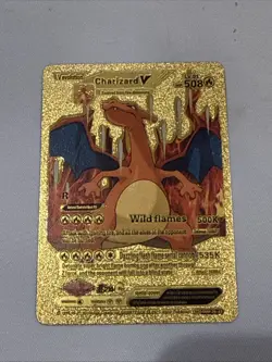 Pokemon Charizard V Gold Foil Fan Art Collector Card - 508 HP - Image 1