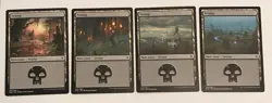 4 x Swamp (258/259/260/261) - Throne of Eldraine - MTG Basic Land set - Image 1
