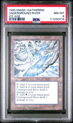Magic the Gathering - Ice Age Underground River 1995 PSA 8 - Image 1