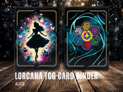 Lorcana Card Binder Album PU Leather Trading Card Case Alice in Wonderland - Image 1