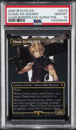 2025 MTG FINAL FANTASY COMMANDER #0210 CLOUD, EX-SOLDIER PSA 10 - Image 1