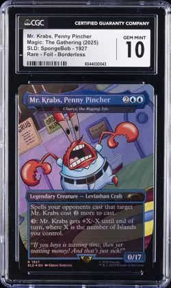2025 MTG RARE FOIL BORDERLESS MR. KRABS PENNY PINCHER CGC 10 GEM MINT - Image 1