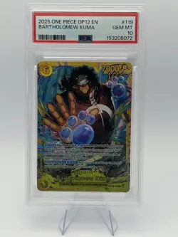 2025 One Piece OP12 EN #119 Bartholomew Kuma PSA 10 - Image 1