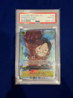 Namco One Piece Monkey D. Luffy OP07-109 500 Years Future Parallel Foil PSA - Image 1