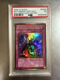 Yu-Gi-Oh! TCG Gold Series 2 Bottomless Trap Hole Limited Ed. GLD2-EN045 - PSA 7 - Image 1