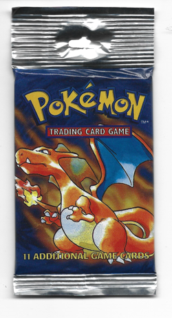 1999 Pokemon Base Set Unlimited Long Crimp Charizard Booster Pack LITE, SEALED - Image 1