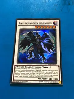 YUGIOH Super Rare Assault Blackwing - Chidori The Rain Sprinkling SHVI-EN051 1st - Image 1