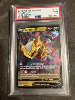 2022 Pokemon SWSH Giratina V 130 Lost Origin PSA 9 Mint - Image 1