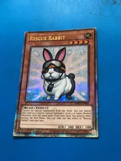 YUGIOH Quarter Century Rare Rescue Rabbit RA02-EN008 1st Edition - Image 1