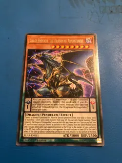 YUGIOH Secret Rare Chaos Emperor, The Dragon Of Armageddon BLAR-EN051 1st Ed - Image 1