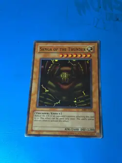 YUGIOH Super Rare Sanga Of The Thunder MRD-E025 PLAYED - Image 1
