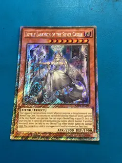 YUGIOH Platinum Secret Rare Lovely Labrynth Of The Silver Castle RA04-EN295 1st - Image 1