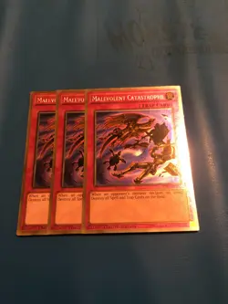 YUGIOH 3x Platinum Rare Malevolent Catastrophe NKRT-EN033 - Image 1