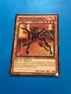 YUGIOH Super Rare Flamvell Firedog AP01-EN004 - Image 1