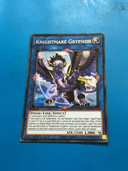 YUGIOH Secret Rare Knightmare Gryphon FLOD-EN048 1st Edition - Image 1