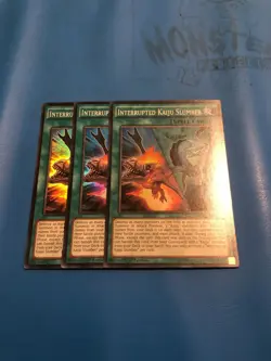 YUGIOH 3x Super Rare Interrupted Kaiju Slumber BOSH-EN089 - Image 1