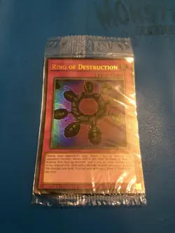 YUGIOH Ultra Rare Ring Of Destruction LART-EN007 SEALED - Image 1